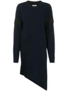 Mm6 Maison Margiela Striped Asymmetric Dress - Blue