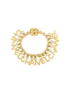 Chanel Vintage Alphabet Charm Bracelet, Women's, Metallic