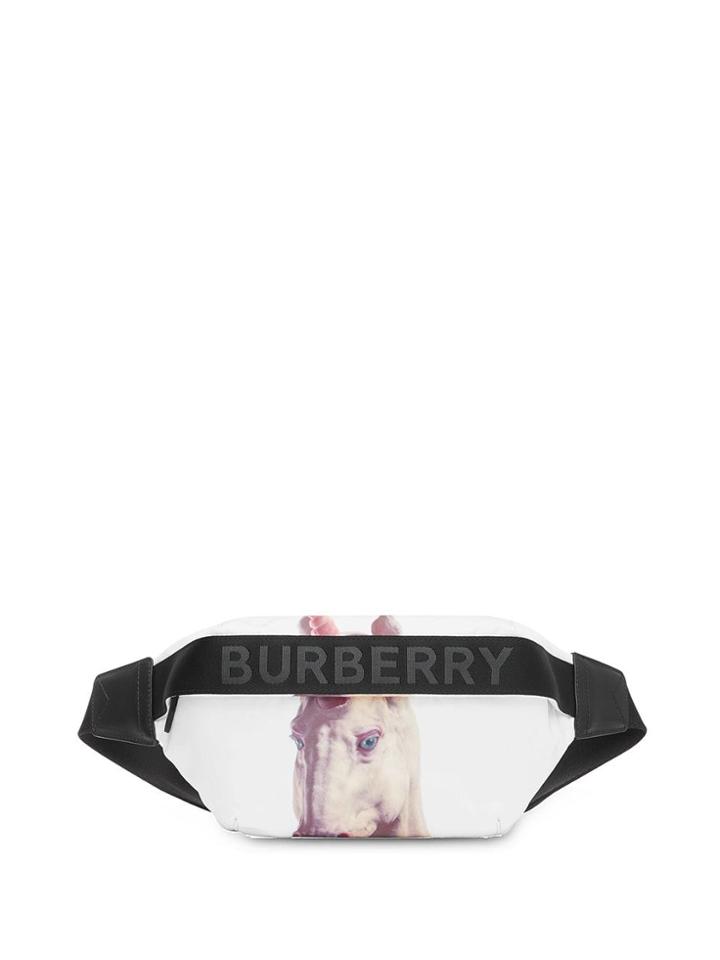 Burberry Medium Unicorn Print Nylon Bum Bag - White