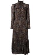 Saint Laurent Paisley Print Ruffle Dress, Women's, Size: 42, Viscose/silk