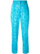 Versace Pre-owned Snakeskin Effect Cropped Trousers - Blue