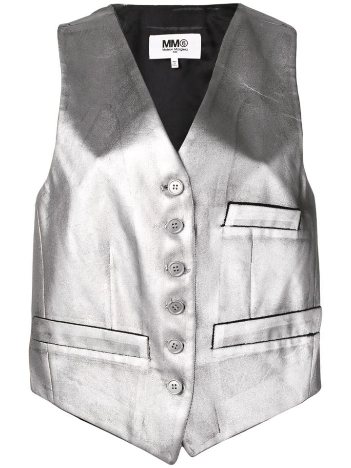 Mm6 Maison Margiela Metallic Vest - Silver