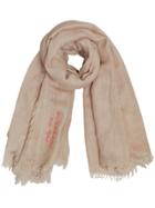 Burberry Embroidered Cashmere Cotton Scarf - Nude & Neutrals