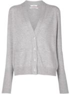 Barrie V-neck Cardigan, Women's, Size: Medium, Grey, Cashmere