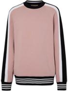 Burberry Stripe Detail Cotton Jersey Sweatshirt - Pink