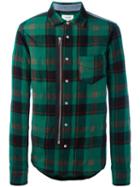 Coach Checked Shirt, Men's, Size: Large, Green, Wool/cotton