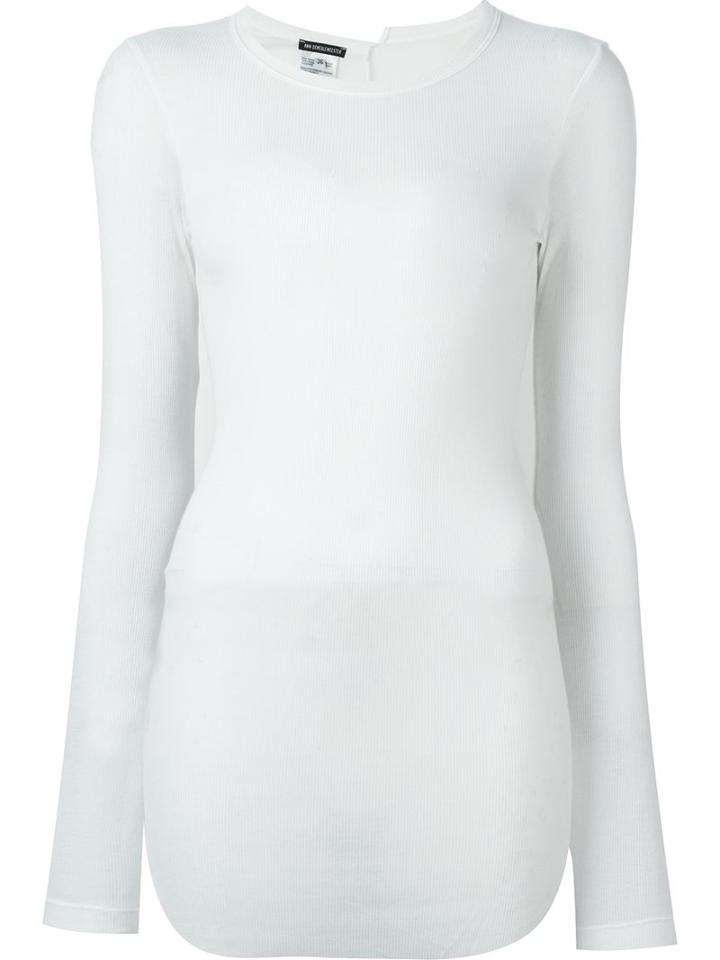 Ann Demeulemeester Long Fitted Top, Women's, Size: 40, White, Rayon/cashmere