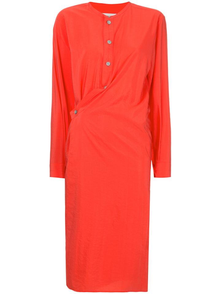 Lemaire Asymmetric Shirt Dress - Red