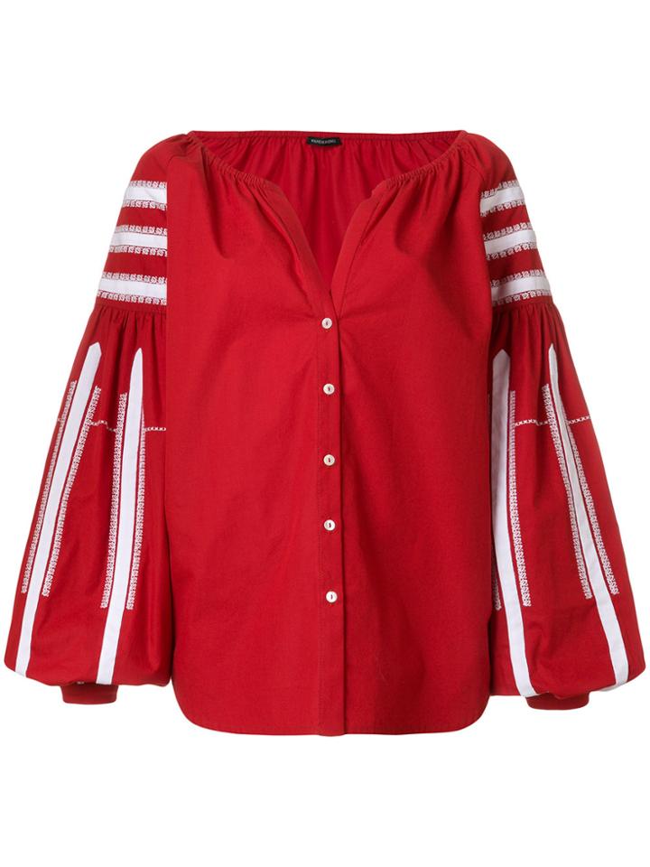 Wandering Bell-sleeve Shirt - Red