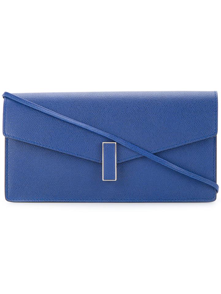 Valextra Flap Rectangular Clutch - Blue
