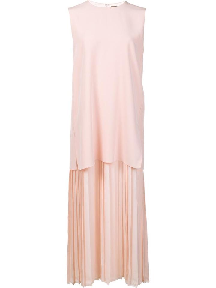 Adam Lippes Double Layer Pleat Dress, Women's, Size: 10, Pink/purple, Viscose