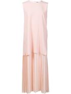 Adam Lippes Double Layer Pleat Dress, Women's, Size: 10, Pink/purple, Viscose
