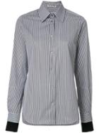 Aalto Striped Contrast Cuff Shirt - Black