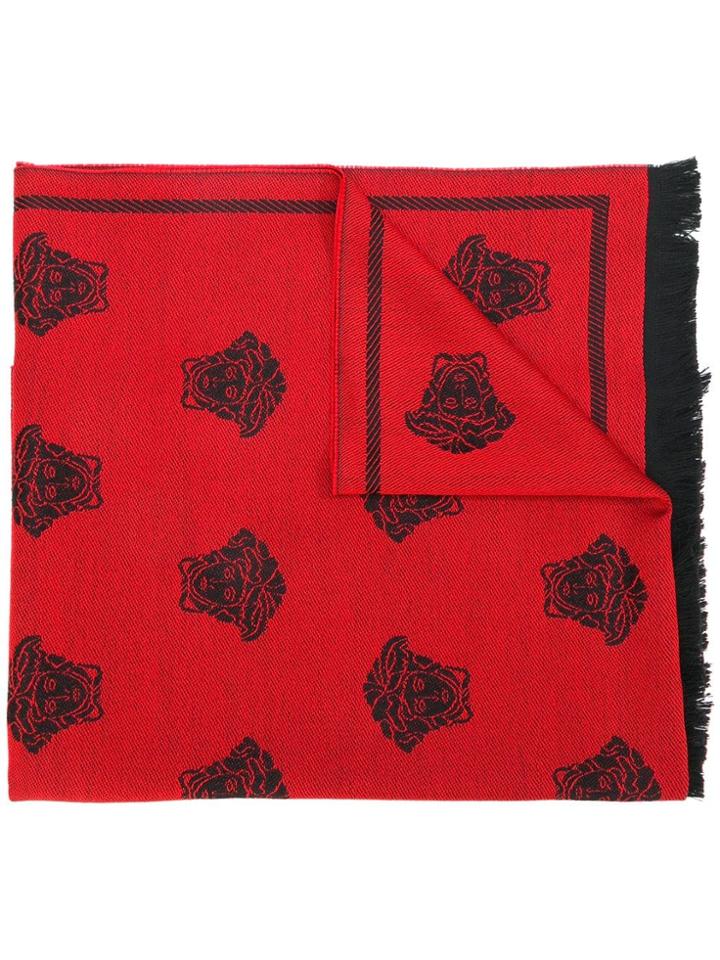 Versace Medusa Detail Scarf - Red