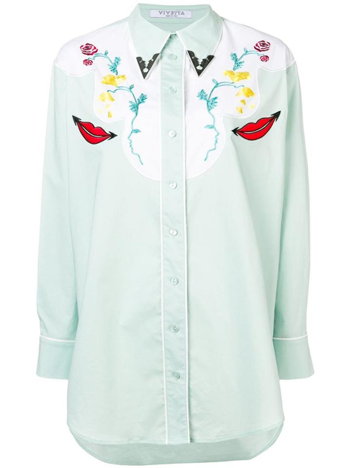 Vivetta Embroidered Western Shirt - Green