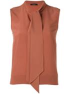 Roberto Collina Scarf Collar Blouse, Women's, Size: Large, Yellow/orange, Silk