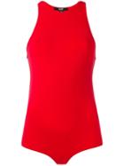 Versus Side Cut-out Bodysuit, Women's, Size: 42, Red, Polyamide/spandex/elastane/viscose