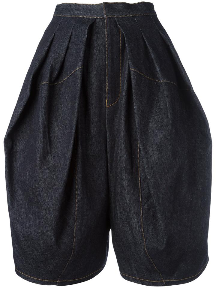 Junya Watanabe Comme Des Garçons High-waisted Shorts, Women's, Size: Medium, Blue, Cotton