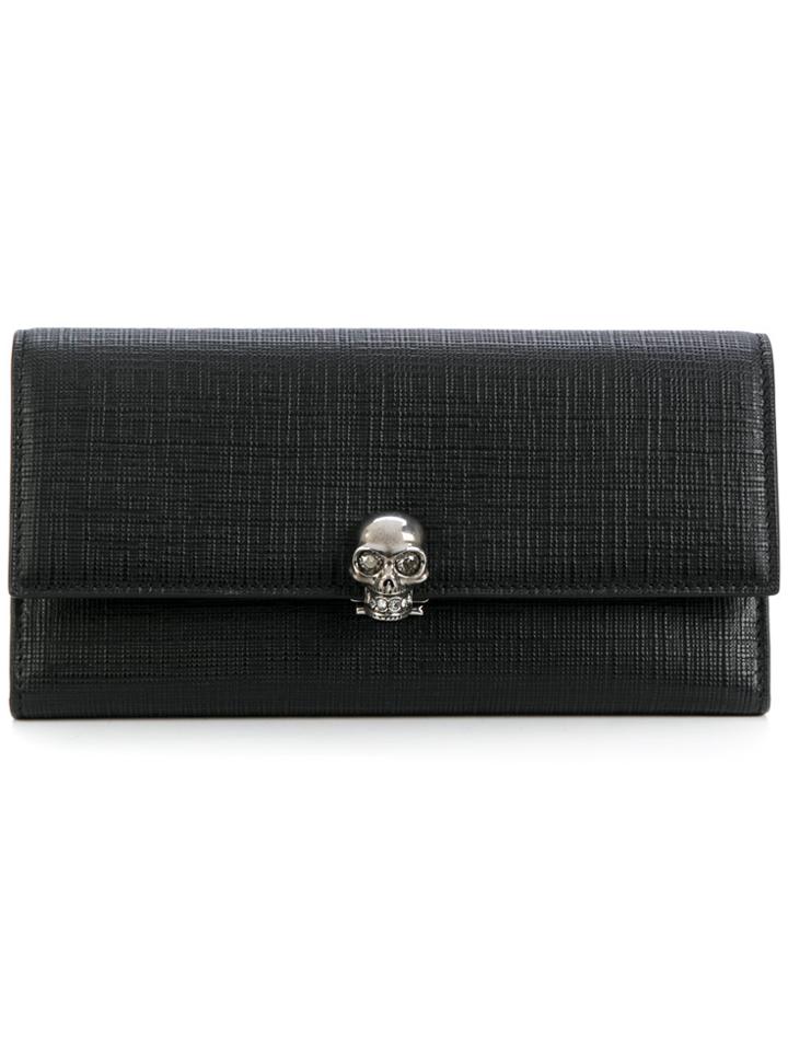 Alexander Mcqueen Skull Flap Purse - Black