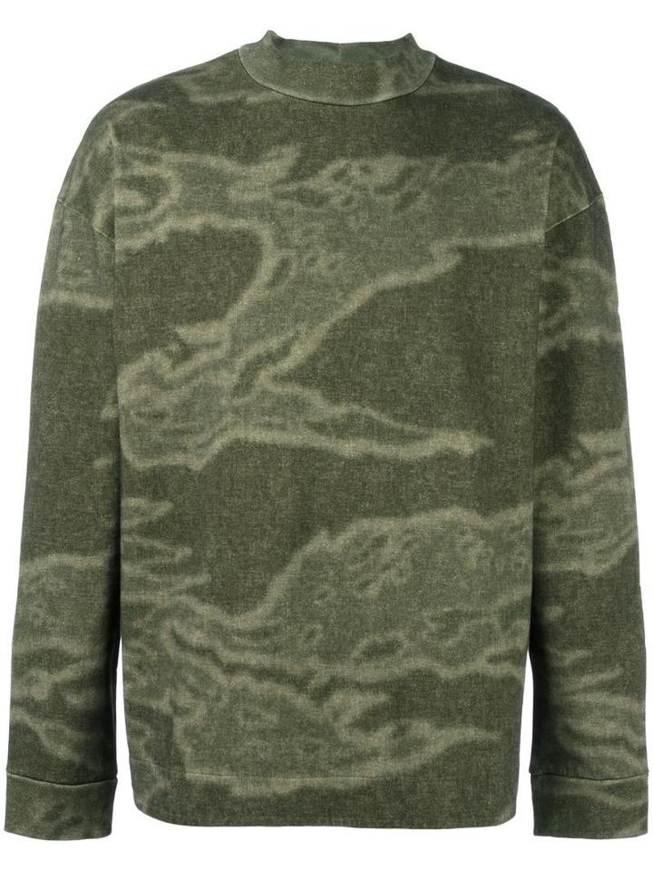 Yeezy Season 3 Camouflage Print Sweatshirt, Men's, Size: Medium, Green, Cotton