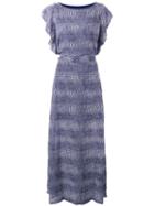 Michael Michael Kors - Patterned Maxi Dress - Women - Polyester - L, Women's, Blue, Polyester