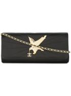 Chanel Vintage Eagle Quilted Cc Chain Clutch Shoulder Bag - Black