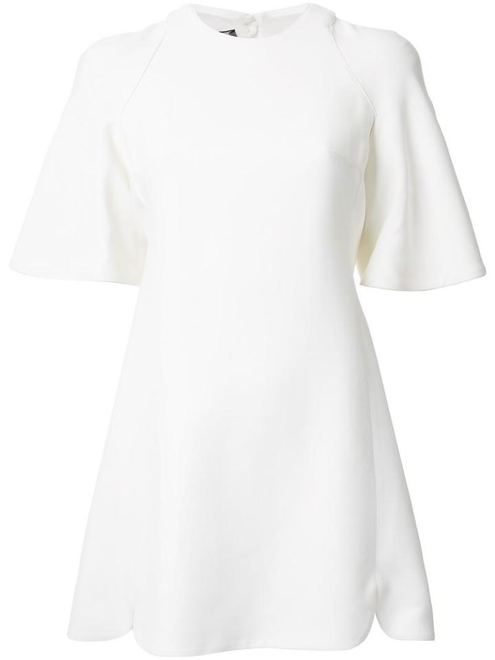 Giambattista Valli Curved Hem Mini Dress, Women's, Size: 40, White, Acetate/viscose