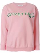 Vivetta Logo Print Sweatshirt - Pink & Purple