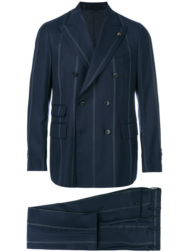 Gabriele Pasini Regimental Striped Suit - Blue