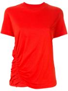 Ck Calvin Klein Asymmetric Ruche Detail T-shirt - Red