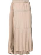 No21 Pleated Skirt, Women's, Size: 38, Pink/purple, Acetate/silk