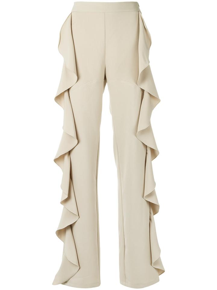 Olympiah - Ruffle Trousers - Women - Polyester/spandex/elastane - 38, Beige, Polyester/spandex/elastane