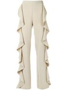 Olympiah - Ruffle Trousers - Women - Polyester/spandex/elastane - 38, Beige, Polyester/spandex/elastane