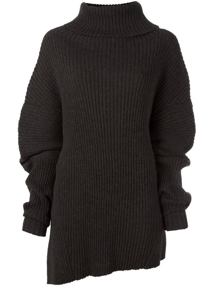 Ann Demeulemeester Ribbed Turtleneck Jumper, Women's, Size: 38, Brown, Nylon/alpaca