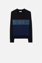 Ami Alexandre Mattiussi Colour Block Sweatshirt, Men's, Size: Medium, Black, Cotton/polyester/metallized Polyester