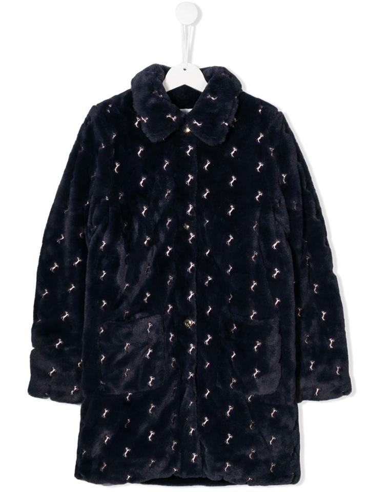 Chloé Kids Teen Faux Fur Coat - Blue