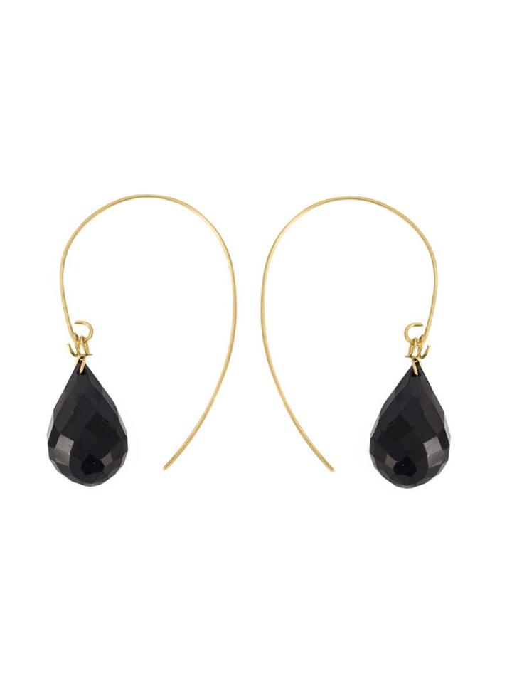 Uzerai Edits Black Spinel Earrings, Women's, Metallic
