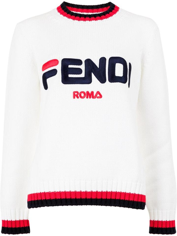 Fendi Logo Print Jumper - White