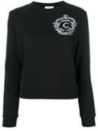 Carven - Sequin Appliqué Sweatshirt - Women - Cotton - M, Black, Cotton