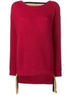 Pinko Knitted Cut-out Sweater - Red