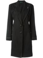 Jean Paul Gaultier Vintage Pinstriped Coat, Women's, Size: 40, Black