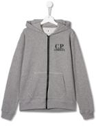 Cp Company Kids Goggle Logo Hoodie - Grey