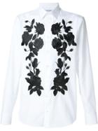 Alexander Mcqueen Floral Embroidered Shirt, Men's, Size: 16, White, Cotton