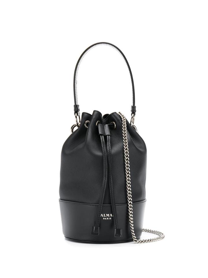 Balmain Small Polygon Bucket Bag - Black