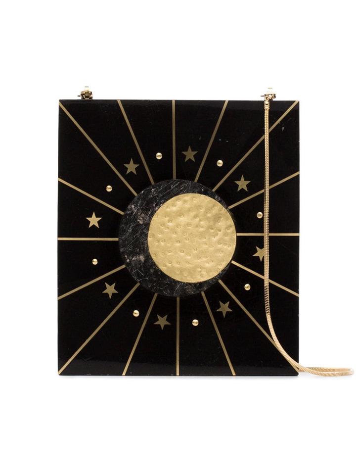 Nathalie Trad Aurora Star Print Shell Shoulder Bag - Black