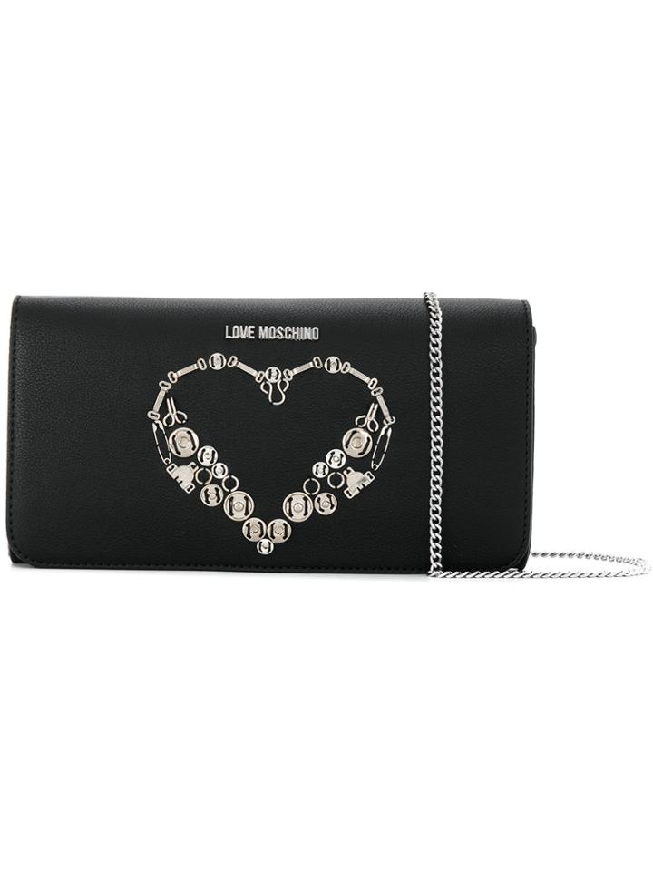 Love Moschino Heart Plaque Shoulder Bag - Black