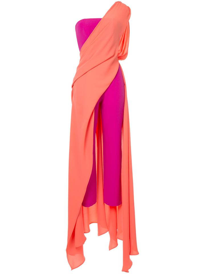 Isabel Sanchis Contrast Asymmetric Jumpsuit - Yellow & Orange