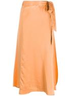 Forte Forte Satin Wrap Skirt - Orange