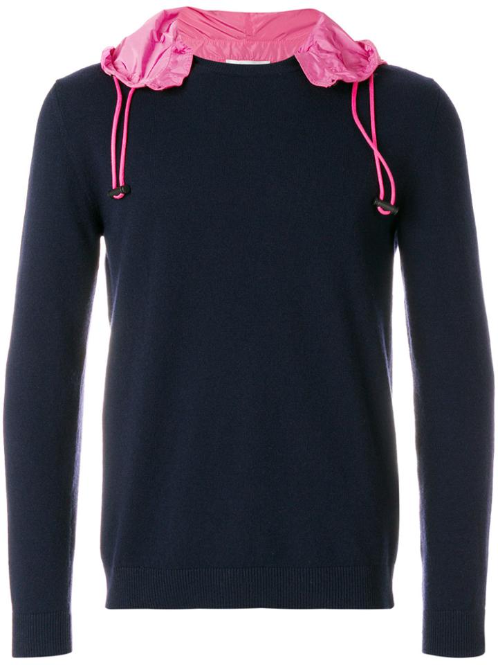 Valentino Contrast Hood Sweater - Blue