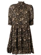 Ulla Johnson Floral Print Silk Dress - Black
